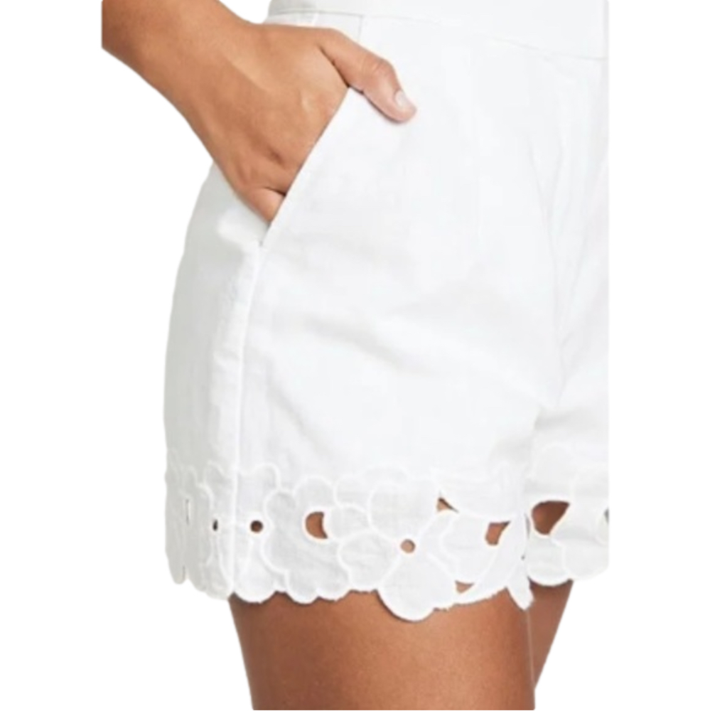 NWT Rebecca Taylor Designer La Vie White Eyelit Shorts - Nordstrom - size 28/6